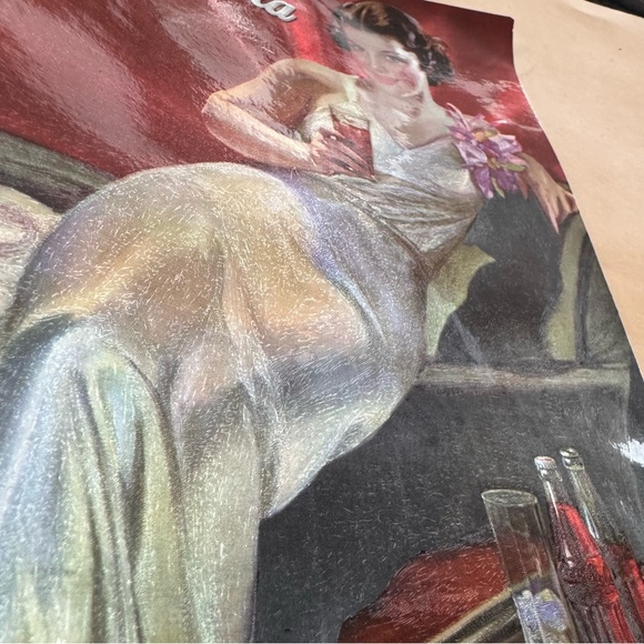 Coca Cola Pin Up Girl Print Metallic Photo Finish 1936 Ad Retro Art - Picture 7 of 7